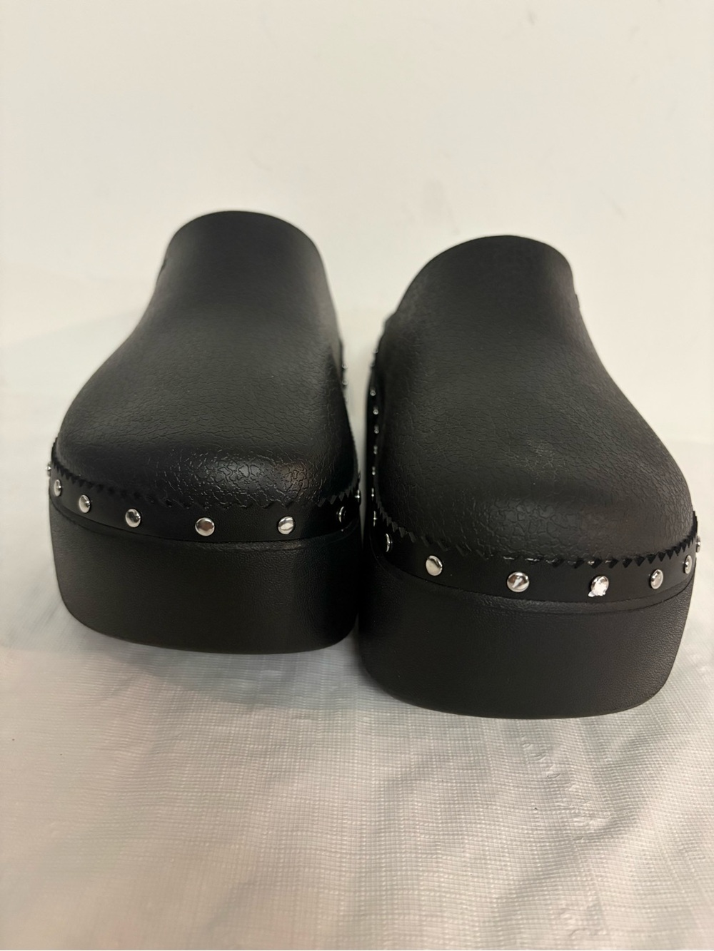 CROCS Black Studded Platform Clogs